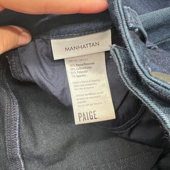 Paige | Blue Manhattan Jean In Georgie Size 27 LONG - Picture 11 of 15